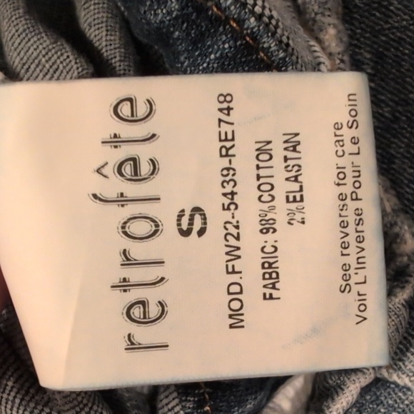 Retrofete Sibi Puff Sleeve Denim Mini Dress - Picture 9 of 9